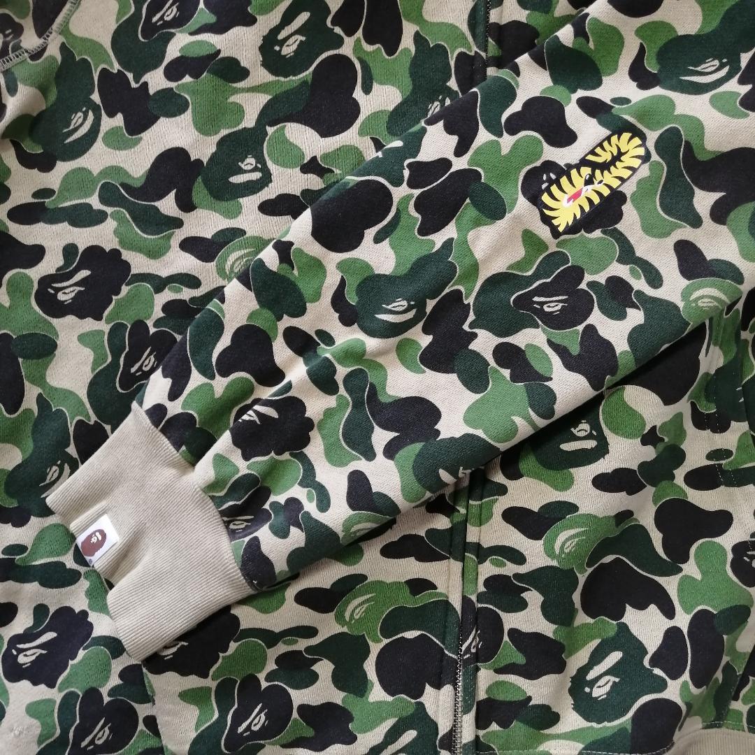 A BATHING APE タイガー カモフルジップパーカー 刺繍プリント | www