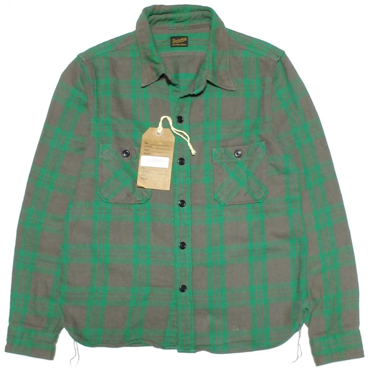 定価25,200円 テンダーロイン ヘビーフランネル シャツ Tenderloin T-HEAVY FLANNEL SHT チェック 柄 長袖シャツ グリーン 緑の画像1