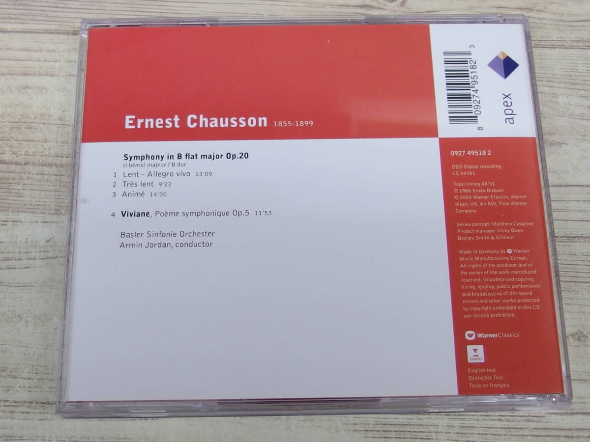 CD / Symphony Op.20 Viviane Op.5 / E.Chausson / 『D21』 / 中古_画像2