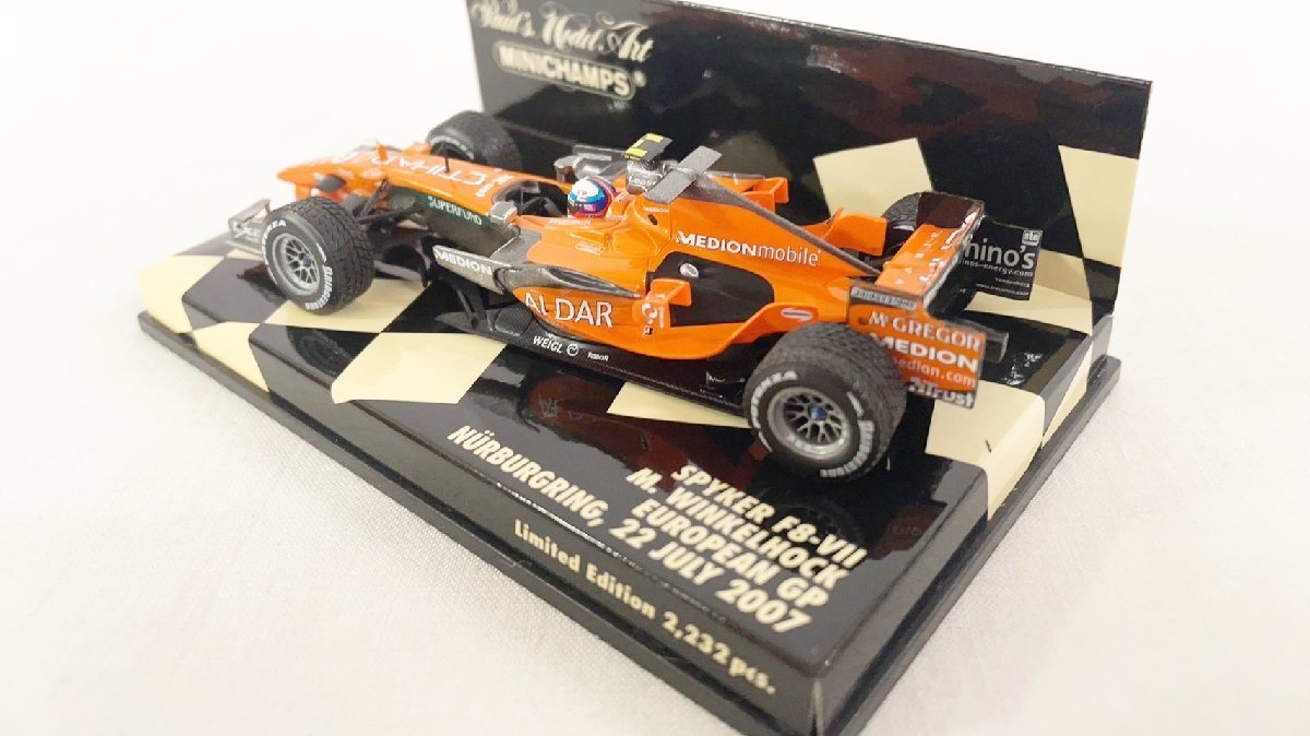 ミニチャンプス 1/43 PMA スパイカー F8-Ⅶ マルクスヴィンケルホック ヨーロッパGP ニュルブルクリンク 2007 SPYKER M.WINKELHOCK JP-56_画像3