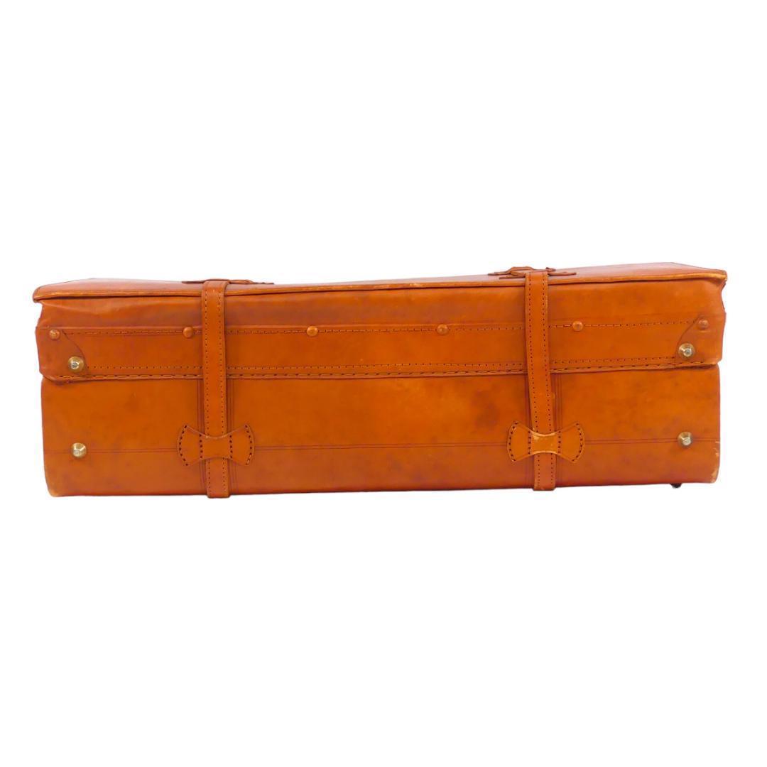 即決☆N.B.☆レザーアンティーク風トランク メンズ レディース 茶 本革