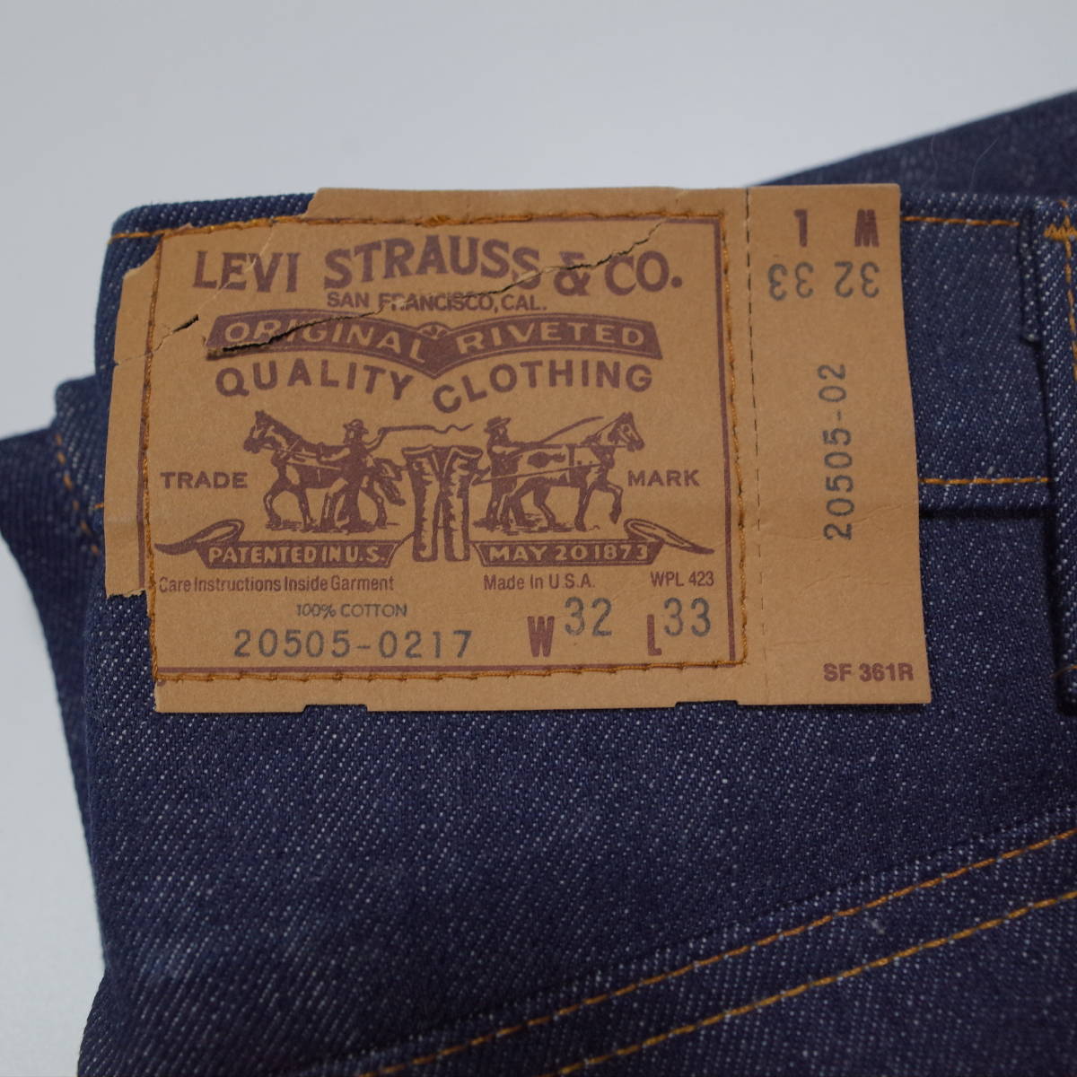 送料無料 Levi's 20505-0217 505 W32 80年代 made in USA 米国製 デッドストック オレンジタブ リーバイス ヴィンテージ オリジナル No.3