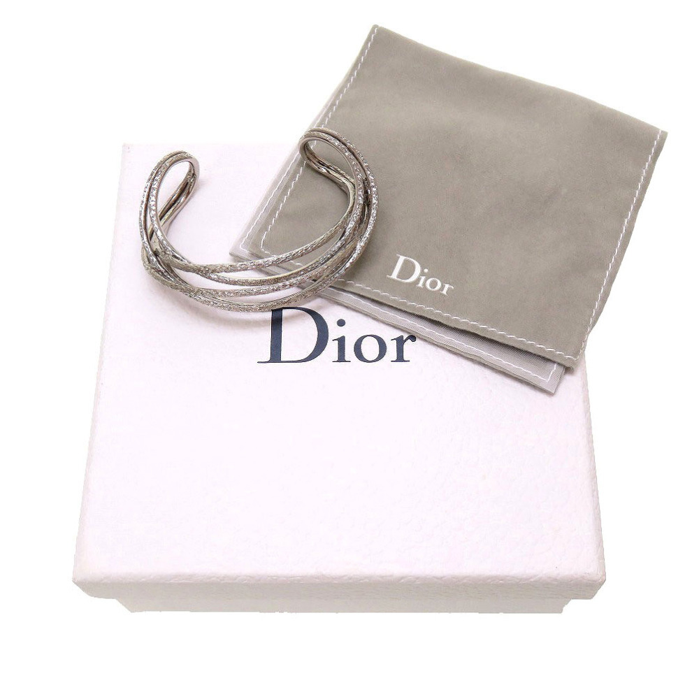 美品 クリスチャンディオール CDロゴ メタル シルバー ブレスレット バングル 0029 Christian Dior_画像2