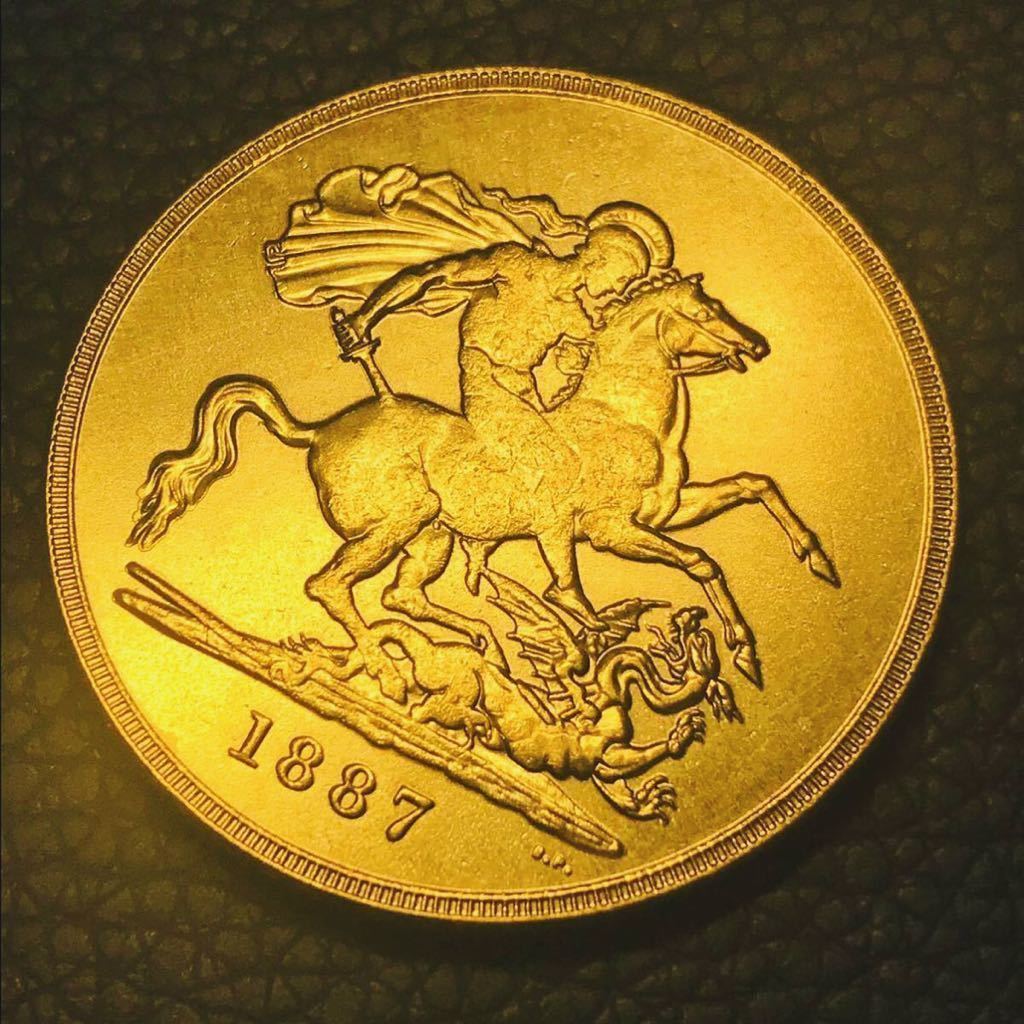 イギリス 金貨 英国 ヴィクトリア女王 1887年 ジュビリー記念金貨 大型金貨 古銭 藏品 の画像2