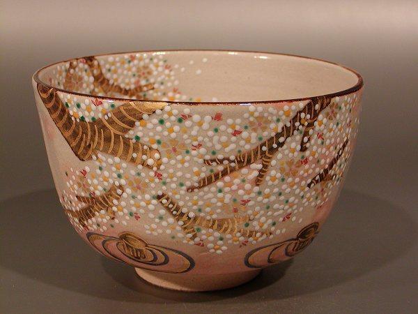 茶道具抹茶茶碗乾山写桜、京都鈴木一点作、桐共箱新品商品细节| 雅虎