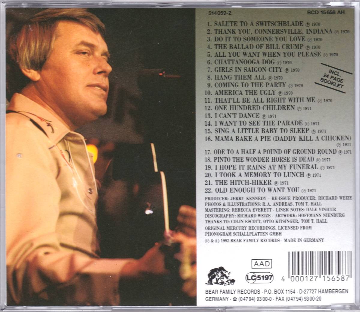 ☆TOM T. HALL(トム・T・ホール)/100 Children＆I Witness Life『70年発表のスワンプ＆カントリーの大名盤２in１』◆世界初CD化＆レア廃盤_画像2