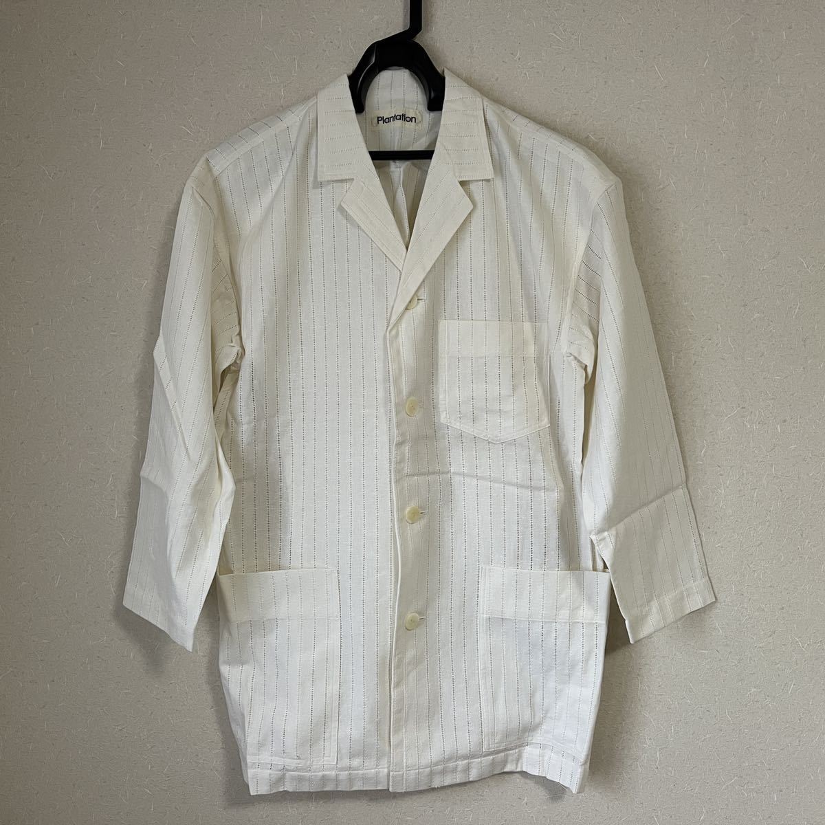 80s 90s plantation ジャケット M ホワイト issey miyake イッセイミヤケ プランテーション vintage ストライプ ビンテージ デッドストックの画像1