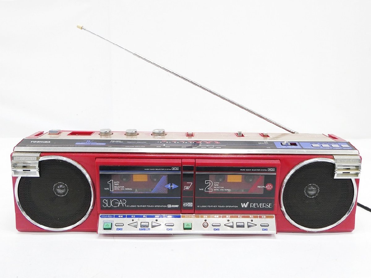 TOSHIBA 東芝 RT-SW7 ステレオラジオカセットレコーダー SUGAR ダブルラジカセ 赤 オーディオ(ラジカセ)｜売買された