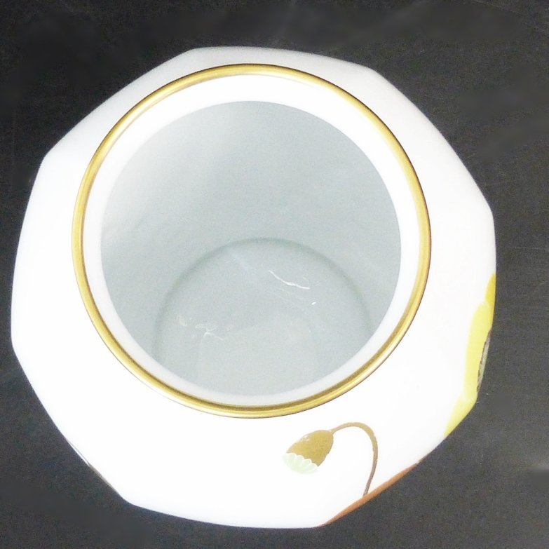 V okura Ookura Touen OKURA JAPAN ceramics vase interior box attaching gold paint poppy 