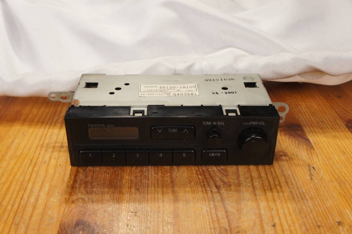 86120-1A100 radio tuner AE95G other Hiace Sprinter Carib radio deck 1DIN FM AM AE-3501 Toyota original with defect @2060s