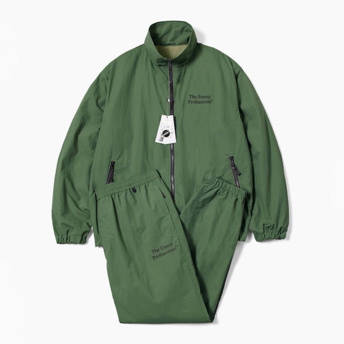 ennoy シャカシャカ 上下セット size:L グリーン ○ エンノイ