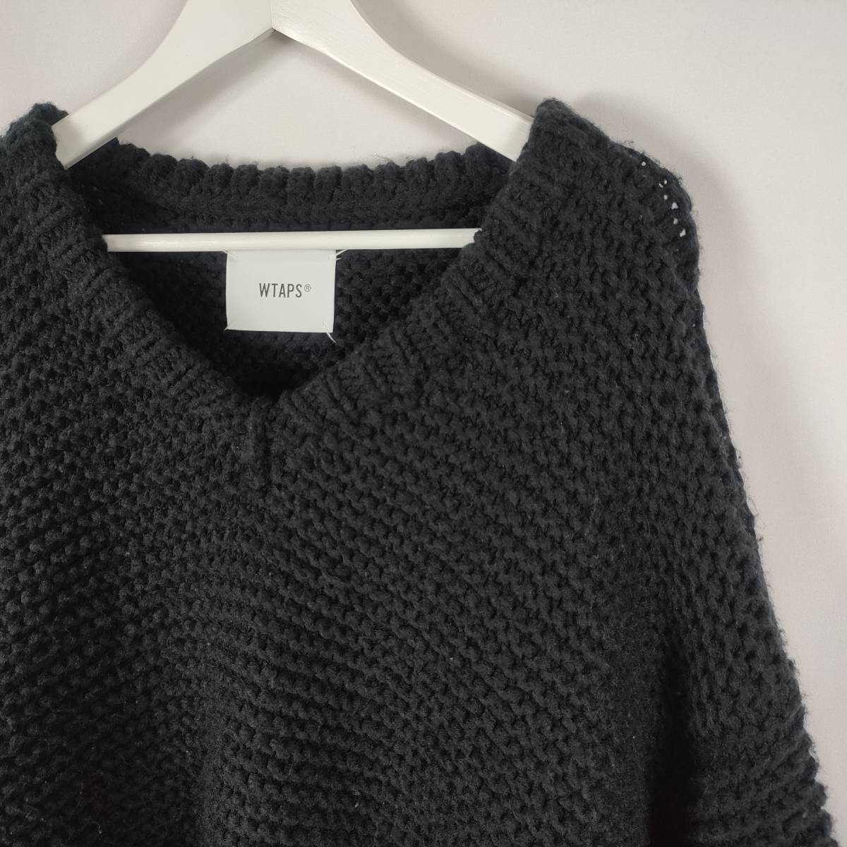 ダブルタップス WTAPS 19AW MEDIEVAL SWEATER WOAC セーター ニット Vネック 192MADT-KNM02 長袖 03 L ブラック メンズ 中古 /KEI_画像4