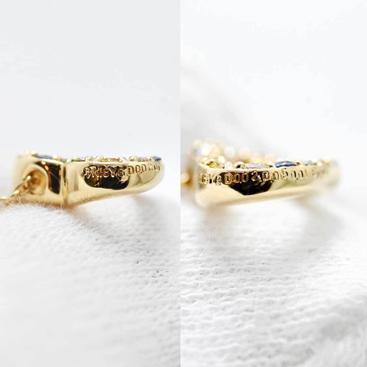 3165* Ponte Vecchio Ponte Vecchio K18YG yellow gold diamond sapphire multi Heart necklace 