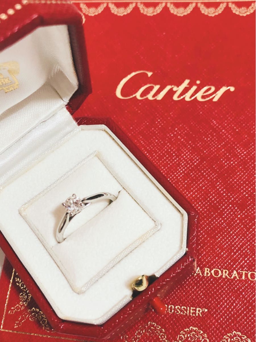Cartier カルティエ ダイヤリング 0.32carat ソリテールリング 指輪 9