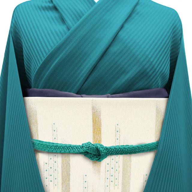 袋帯 宙を行く 金銀糸 白 ブルーグリーン 霞 上質 正絹 絹 日本和装 扱い フォーマル ～ カジュアル 中古 仕立て上がり みやがわ sb51099_画像8
