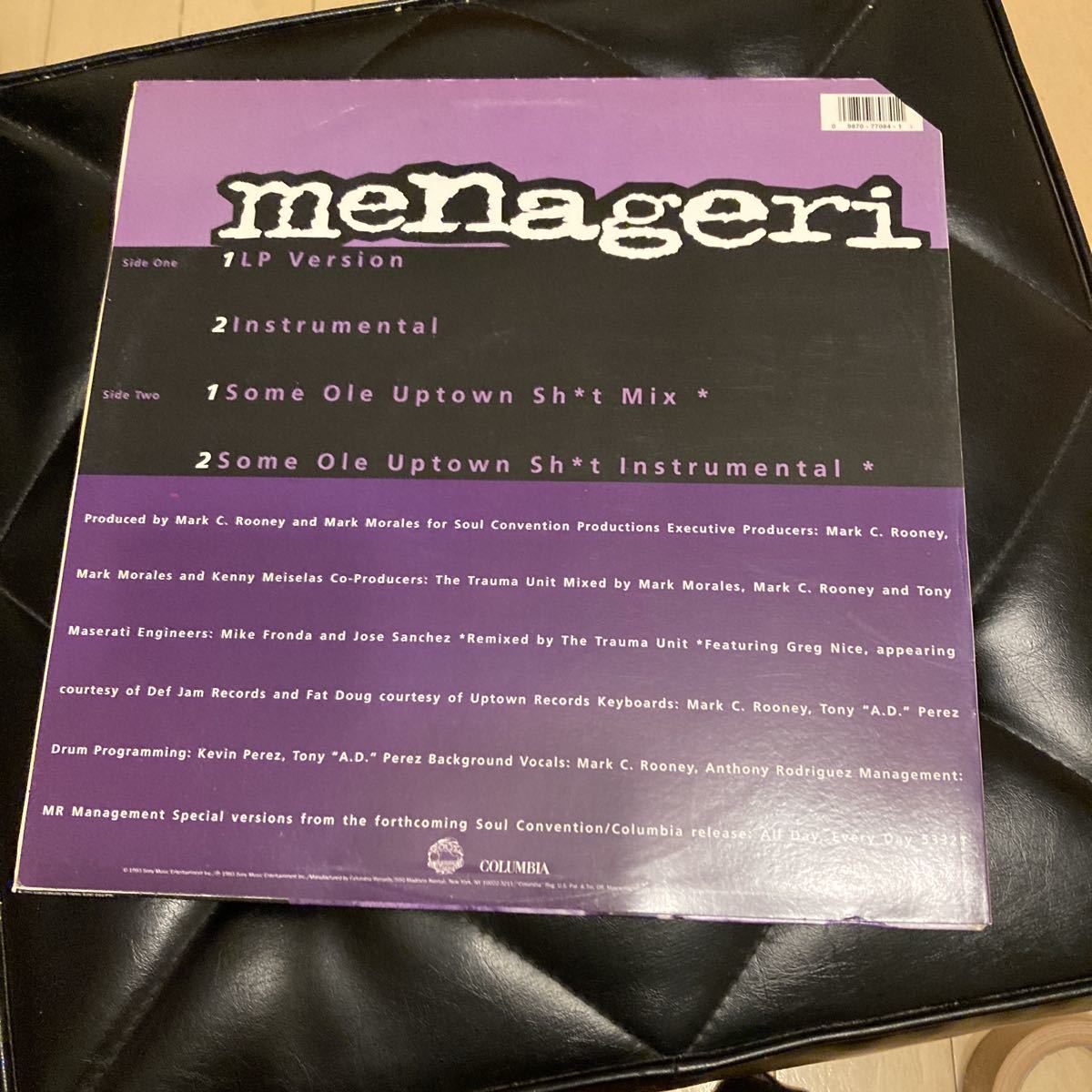 menageri / now i realize '93年 12インチの画像2