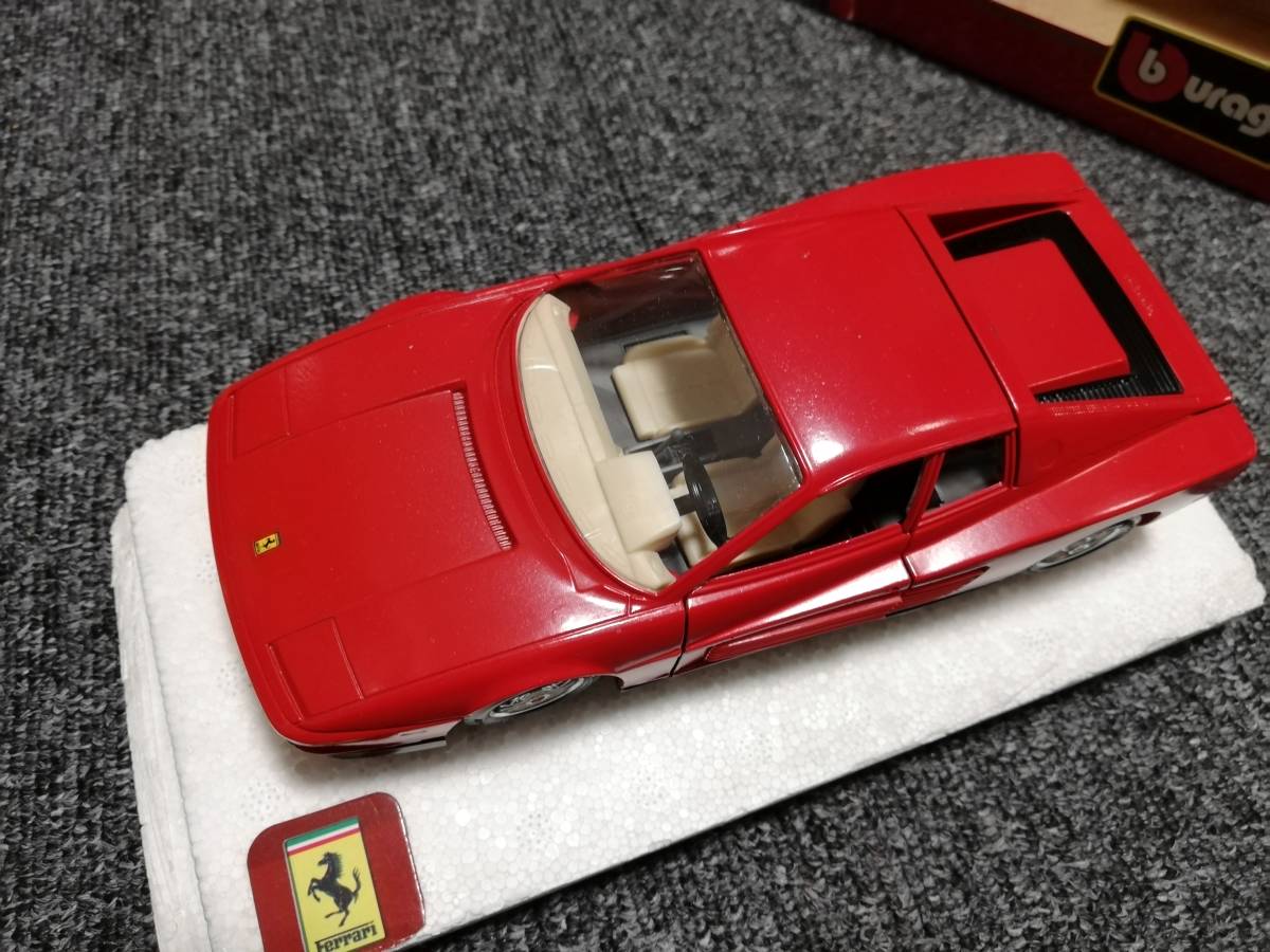 BURAGO FERRARI TESTAROSSA 1984 ブラーゴ フェラーリ テスタロッサ 赤 1/24 MADE IN ITALY イタリア製 外箱入り 希少品 の画像4