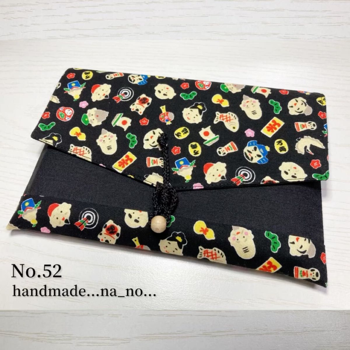 No 115 御朱印帳ケース【大】紐付き 大判2冊 ハンドメイド マルチ