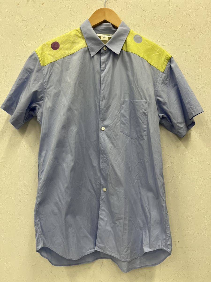 セットアップ ⑤COMME コットン　ブルー　ドット　S26049 半袖シャツ　M SHIRT GARCONS des 半袖シャツ