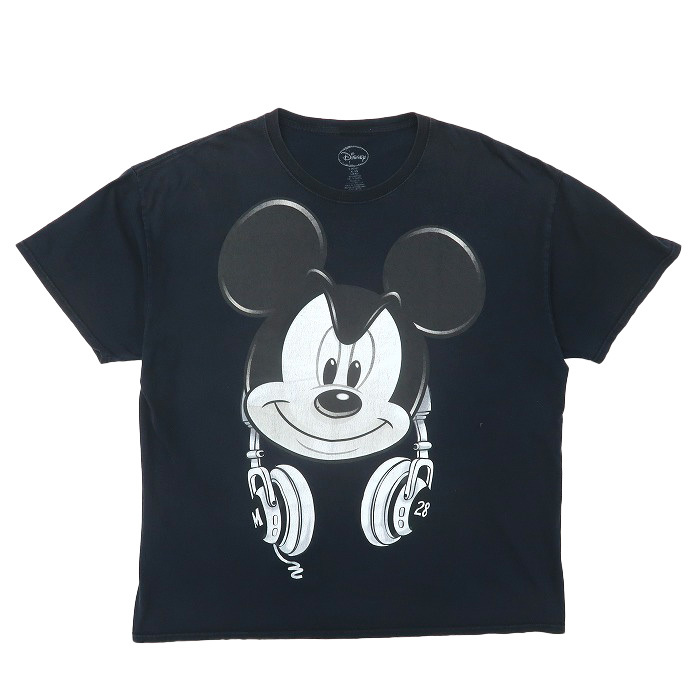 古着 ミッキーマウス ディズニーキャラクター プリントTシャツ ブラック サイズ表記：XL　gd80308_画像1