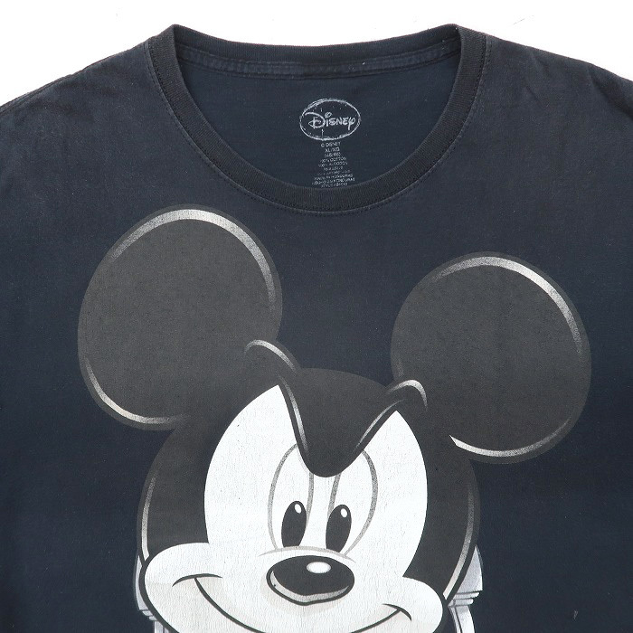 古着 ミッキーマウス ディズニーキャラクター プリントTシャツ ブラック サイズ表記：XL　gd80308_画像3