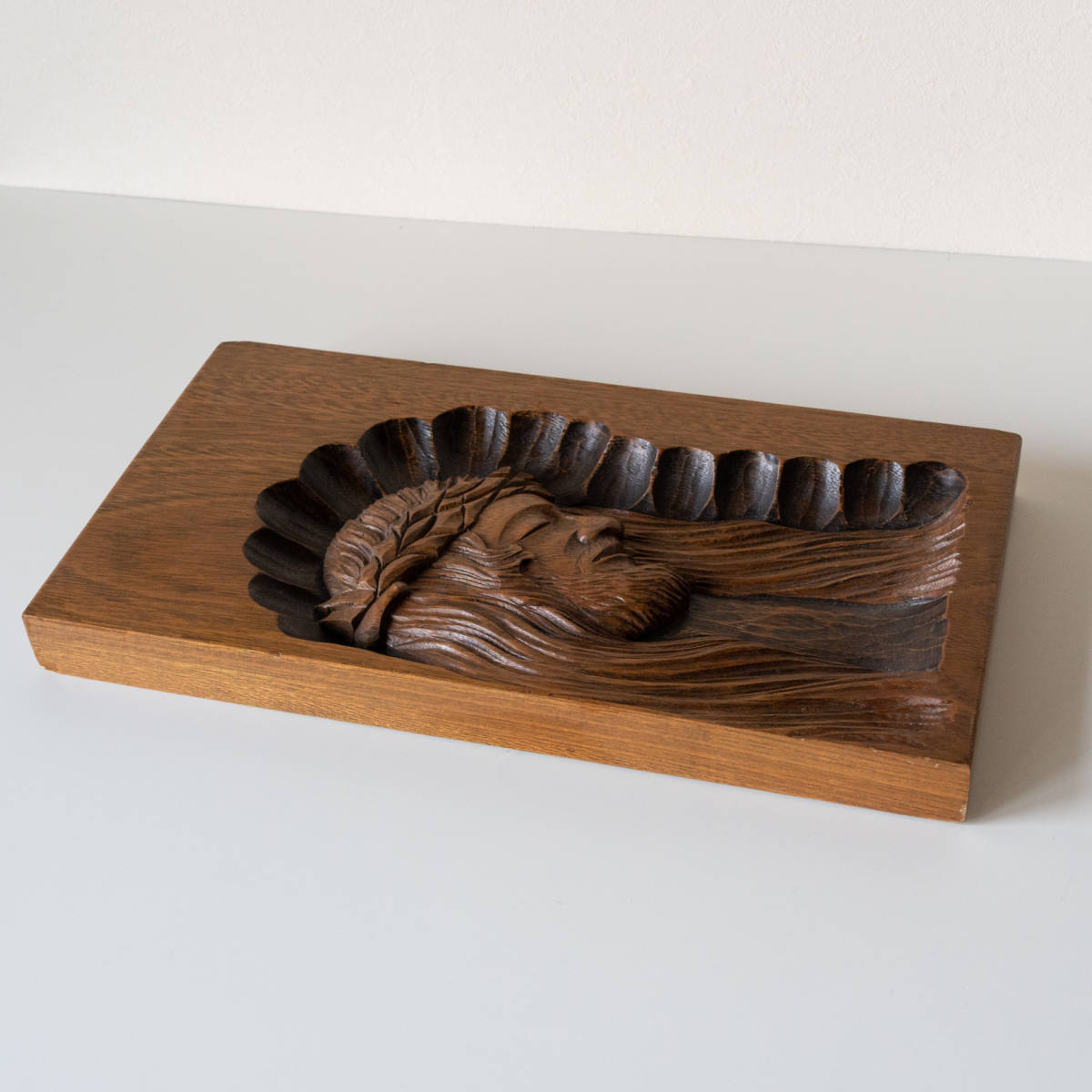 イエスキリスト キリスト教 AUGUSTO レリーフ 木製彫刻 置物 オブジェ 