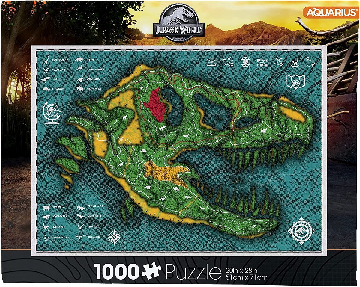 Jurassic World (ジュラシック・ワールド) Map 1000ピース　ジグソーパズル_画像1