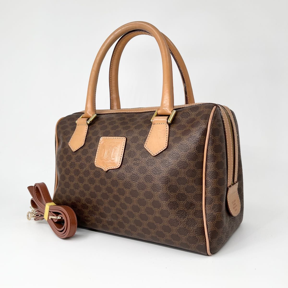 美品】 CELINE セリーヌ マカダム ミニボストン 25 ショルダーバッグ