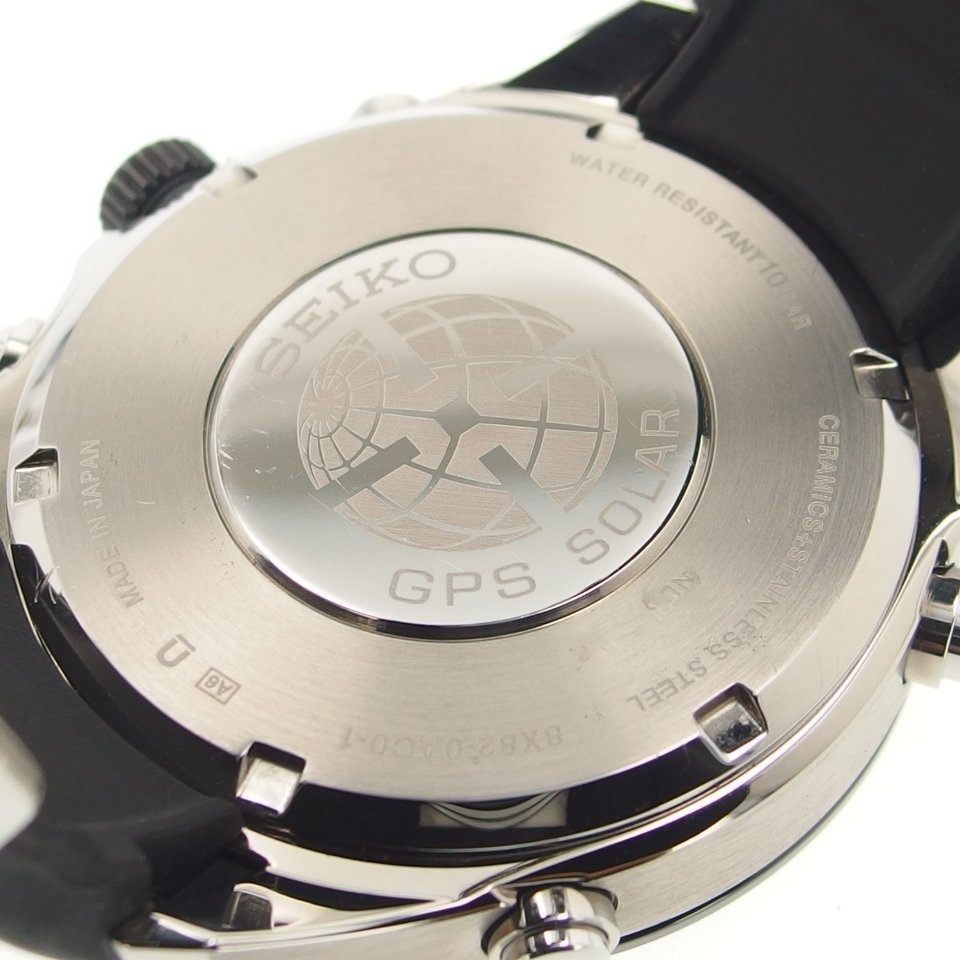 【美品】SEIKO セイコー アストロン 8X82-0AC0-1 ブラック文字盤 SS/ラバー GPSソーラー電波 メンズ 腕時計 箱付き定価260000円の画像6