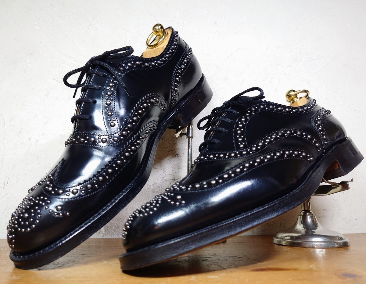 極美品】英国製 Church's/チャーチ 81Last BURWOOD スタッズ ウィング