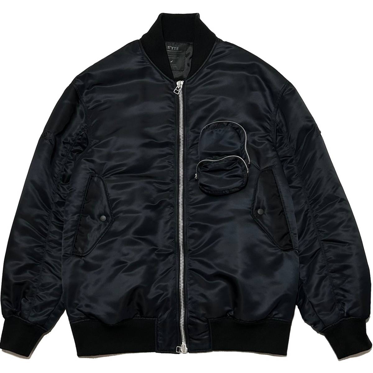 名作 syte yohji yamamoto Nylon Oversize Padded MA-1 jacket 3 黒