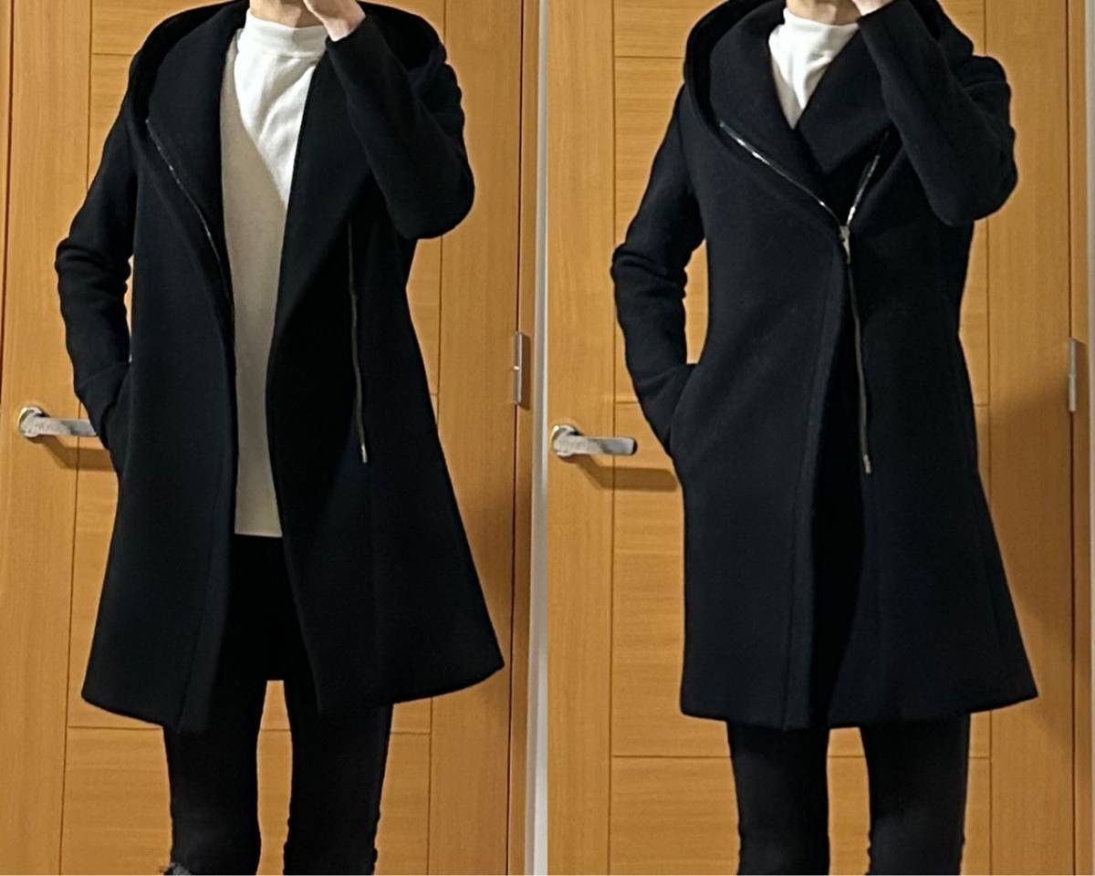 定価11万 junhashimoto WRAP COAT 2 美品 黒 ジュンハシモトウール
