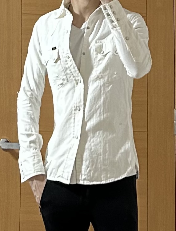 定価3 5万 AKM×LEE CRASH WESTERN DENIM SNAP SHIRTS Sサイズ