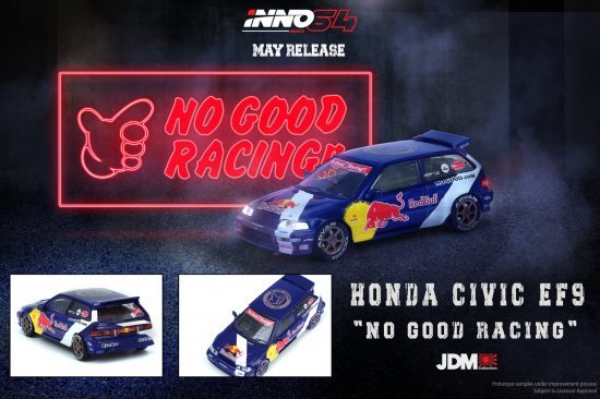 INNO64 HONDA CIVIC EF9 ''NO GOOD RACING'' JDM RedBullイノモデル ホンダ シビック ノーグッドレーシング S1/64 阪神高速環状_サンプル