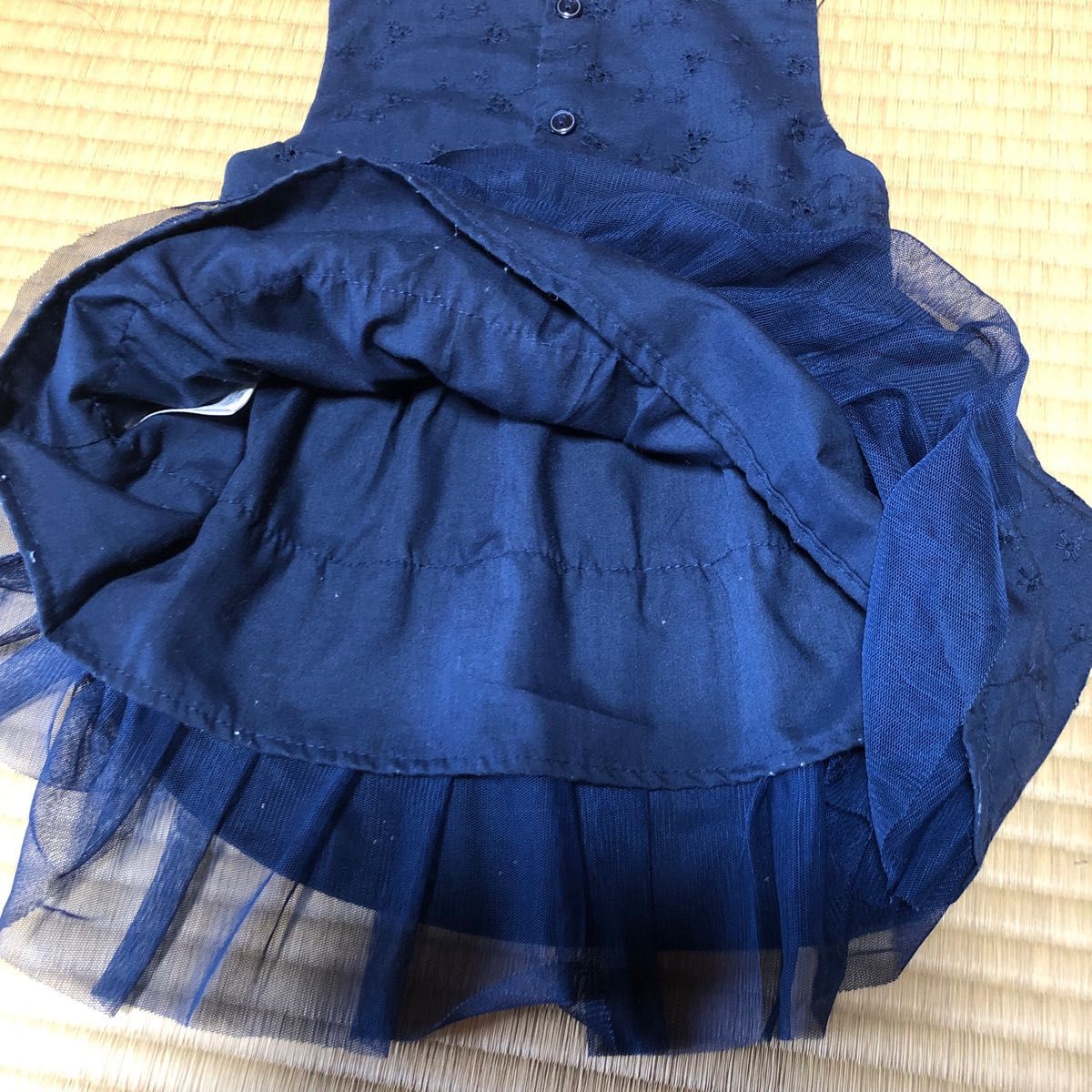 【値下中】女の子紺レース裾チュールワンピース80
