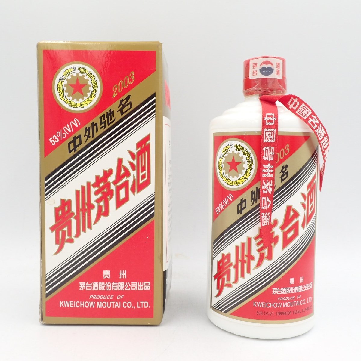 貴州茅台酒 五星ラベル 2003年 500ml 53% 933g マオタイ酒【R2】 | www