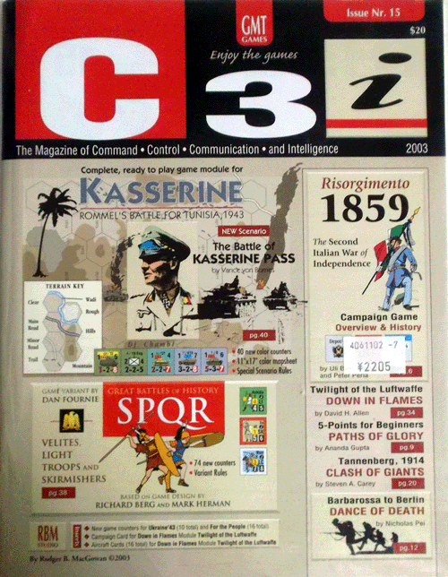 GMT/C3i NO.15/KASSERINE PASS,新品駒未切断/日本語訳なし