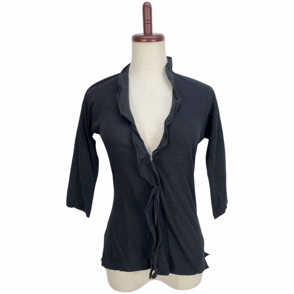 Yohji Yamamoto yoji Yamamoto Ladies Black 7 -Minute Eleve Cardigan Tops 3 обозначения