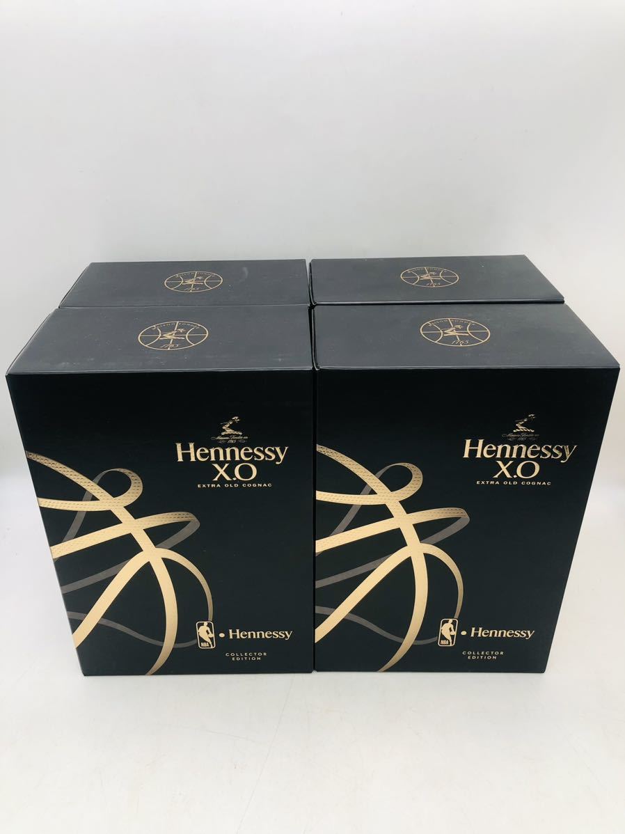 未開栓】Hennessy ヘネシー XO NBA 4本セット コニャック ブランデー 洋酒 高級ブランデー まとめ売り 700ml 40% 箱付き  BR4942