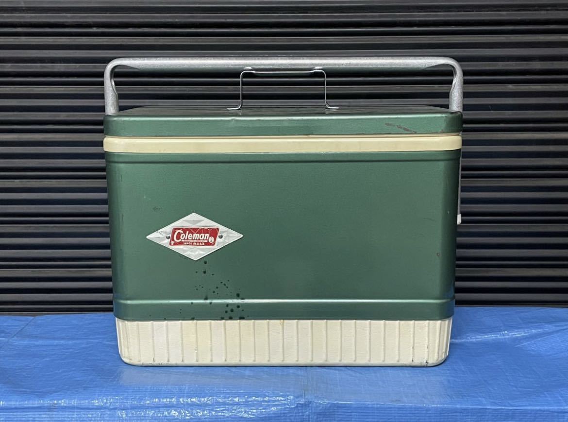 極上 60'S Coleman ダイヤロゴ スチールベルト クーラーボックス 緑