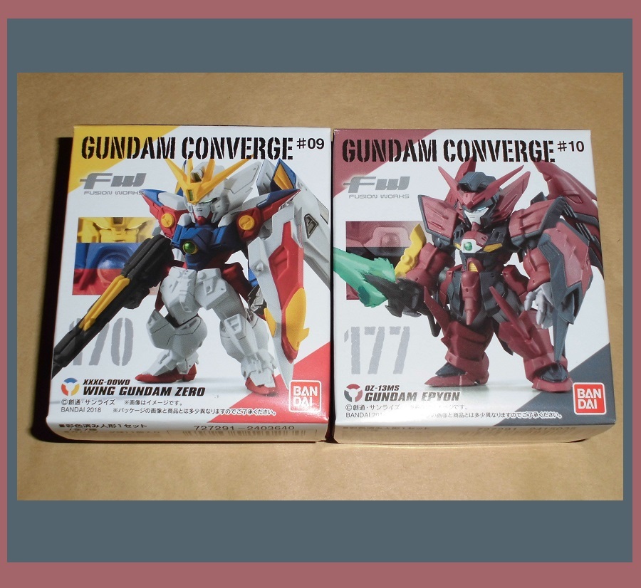 ガンダムコンバージ　＃09　170　ウイングガンダムゼロ　&　#10　177　ガンダムエピオン　FW GUNDAM CONVERGE　新機動戦記ガンダムW　２種