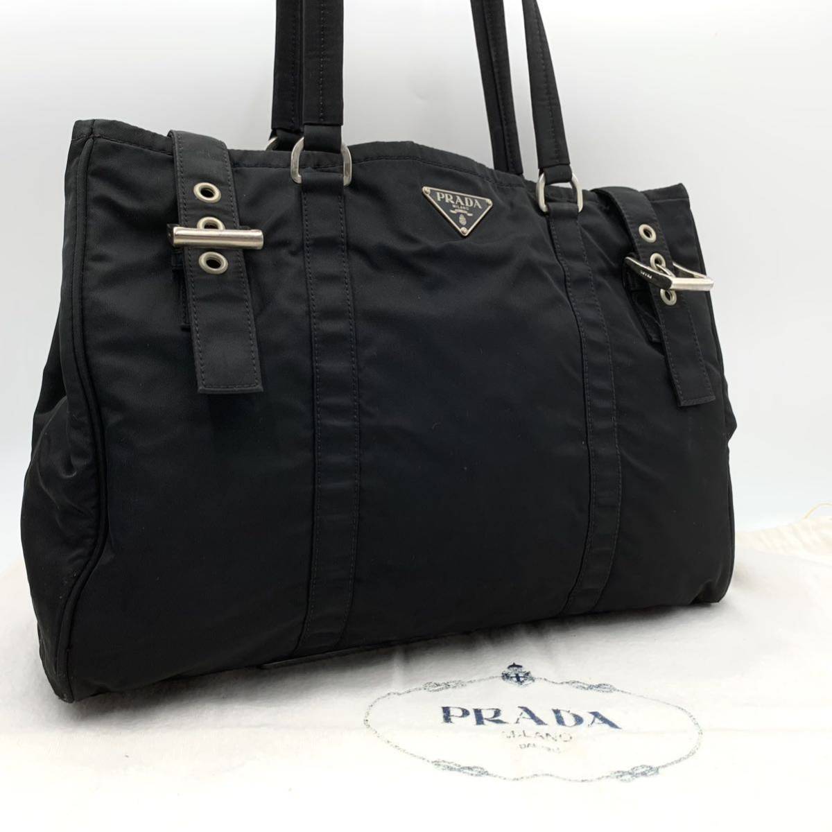 1円○美品○PRADA プラダ トートバッグ 三角ロゴプレート ショルダー