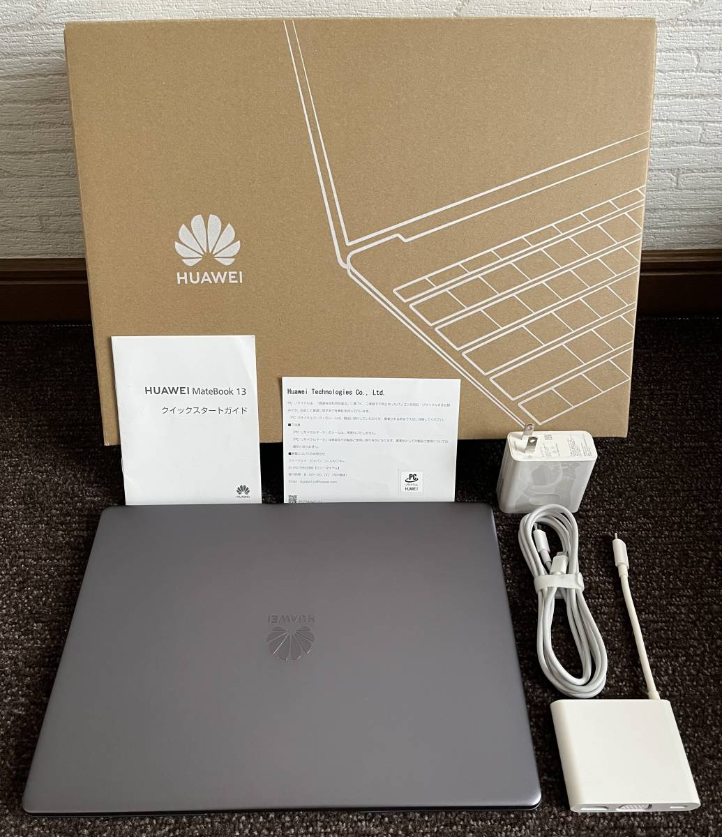 HUAWEI　MateBook 13　WRT-W19　スペースグレー　ケース、マウス付_画像1