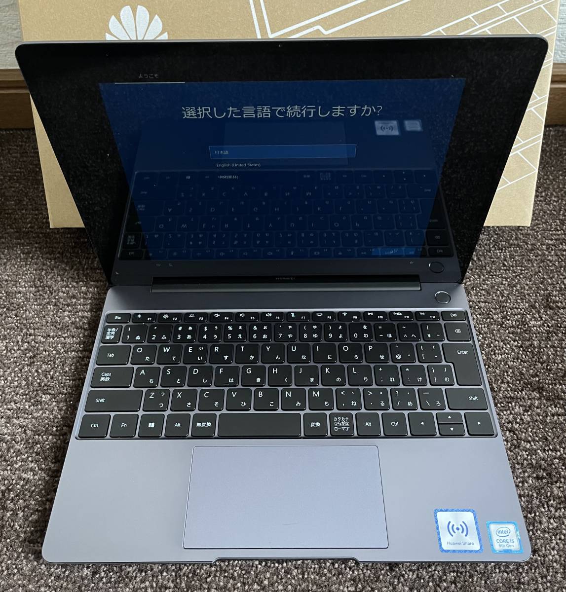 HUAWEI　MateBook 13　WRT-W19　スペースグレー　ケース、マウス付_画像3