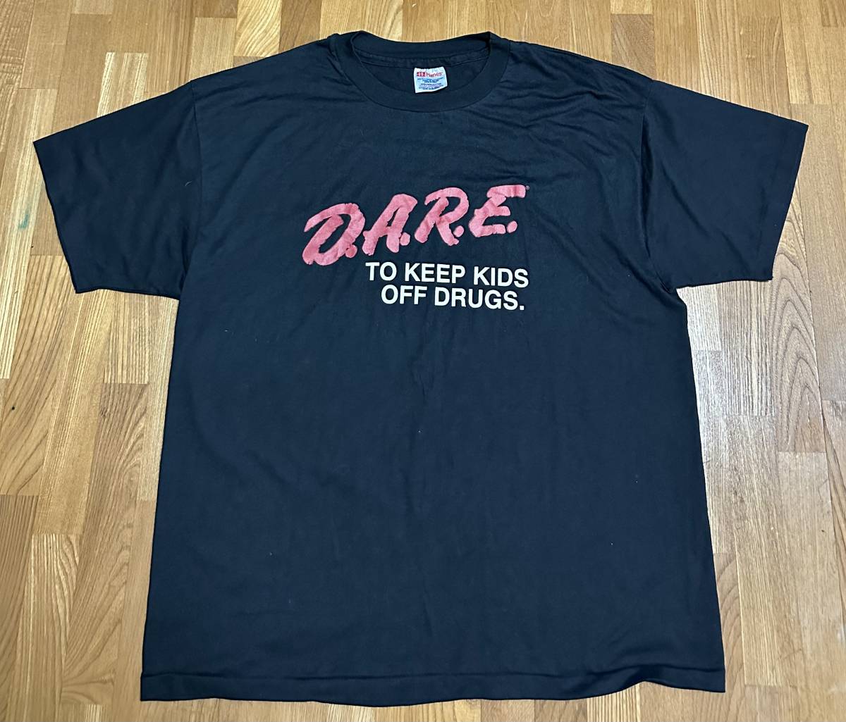 dead stock ！ 80's Vintage Single Stitch DARE D.A.R.E. TO KEEP KIDS OFF DRUGS t-shirt XL_画像5