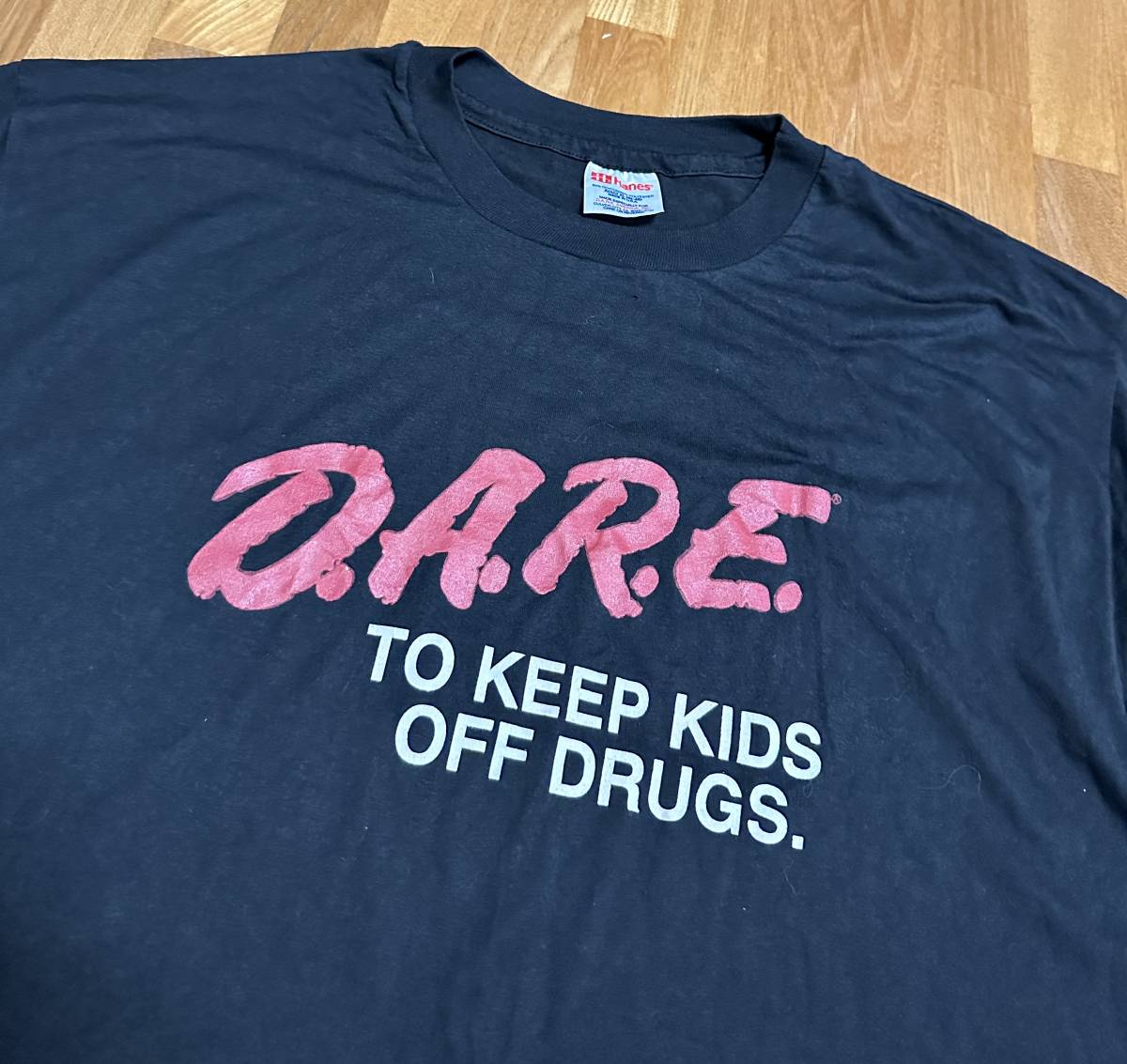 dead stock ！ 80's Vintage Single Stitch DARE D.A.R.E. TO KEEP KIDS OFF DRUGS t-shirt XL_画像1