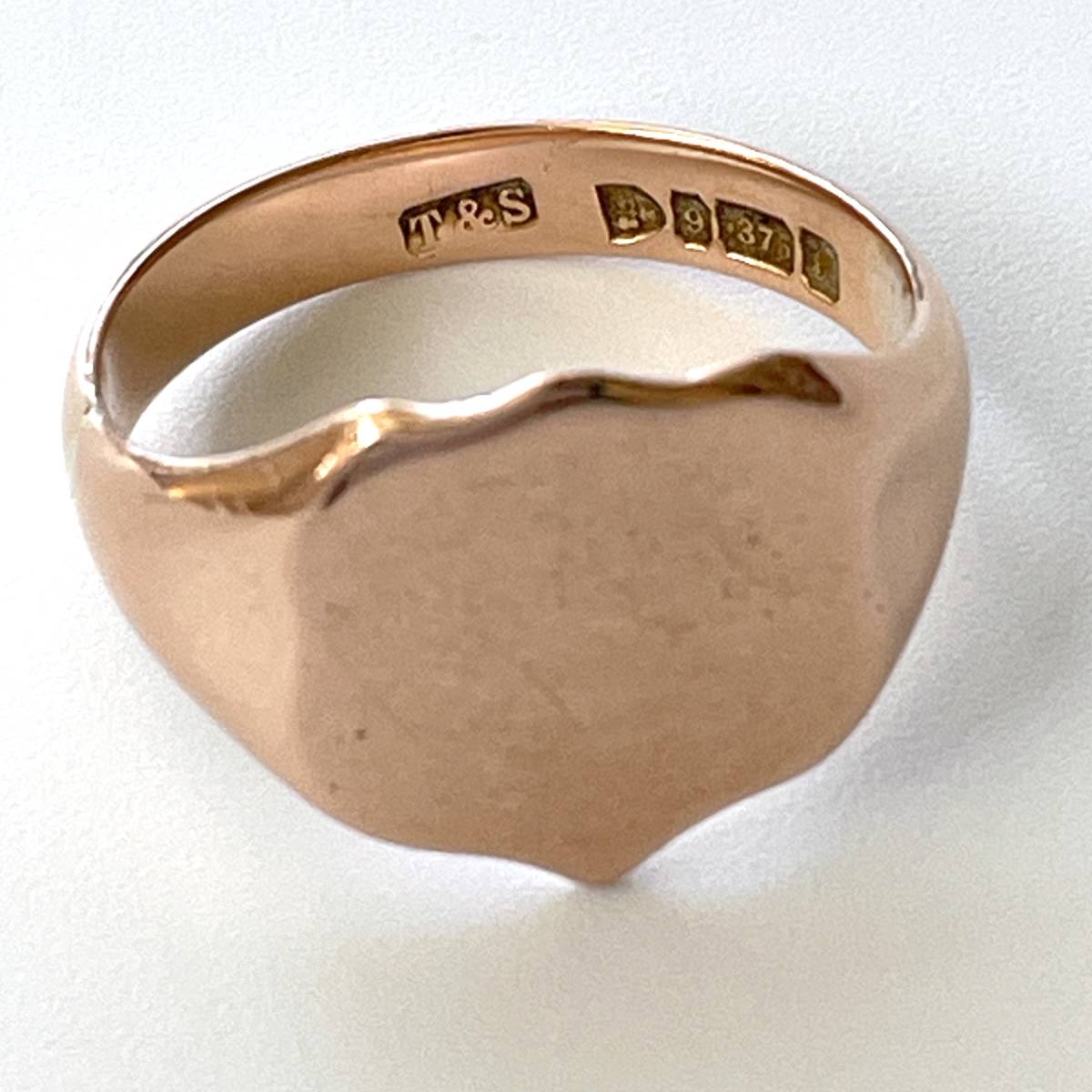 [Vintage]sig net ring 9 gold Gold pink gold 375 9ct Britain England made MADE IN UK 20 number 5.2g 1947 year 