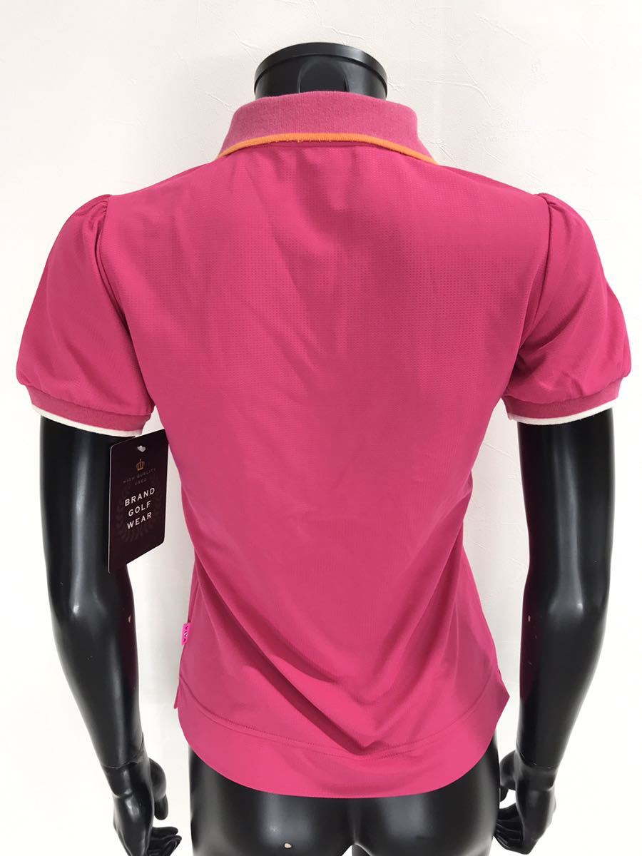 【USED】VIVA HEART ビバハート 半袖 ポロシャツ ピンク レディース 40 M ゴルフウェア_画像3