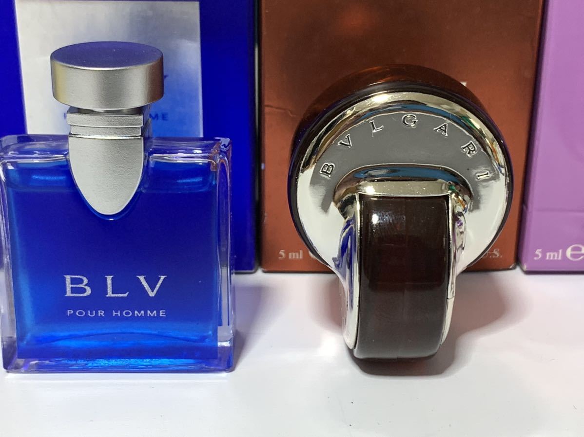 ミニ香水 BVLGARI ブルガリ ブルー プールオム BLV EDT 5ml & オムニア アメジスト クリスタリン 4個セット オードトワレ EDP 5mlの画像2