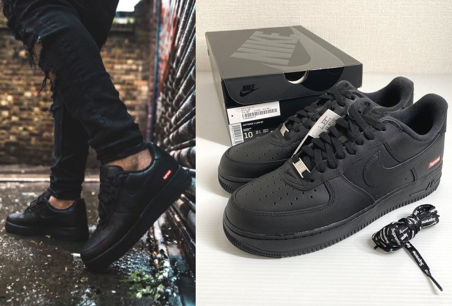 28cm 新品 黒タグ付】NIKE × Supreme AIR FORCE LOW SP エアフォースワン ロー US10 ブラック ナイキ シュプリーム コラボ CU9225 001 クオカード 北原里英 週刊チャンピオン クオカード500 A0152-0555